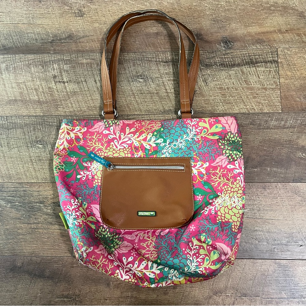 Lily Bloom Floral Reef - Pink Jordan Tote Bag Muticolored Reversible